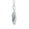 Thumbnail Image 2 of 0.07 CT. T.W. Black, Blue and White Diamond "MOM" Infinity Pendant in Sterling Silver