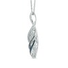 Thumbnail Image 1 of 0.07 CT. T.W. Black, Blue and White Diamond "MOM" Infinity Pendant in Sterling Silver