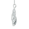 Thumbnail Image 3 of 0.07 CT. T.W. Black, Blue and White Diamond "MOM" Infinity Pendant in Sterling Silver