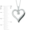 Enhanced Black and White Diamond Accent Heart Pendant in Sterling Silver