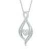 Thumbnail Image 0 of Diamond Accent Infinity Flame with Heart Pendant in Sterling Silver