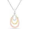 Triple Teardrop Pendant in 10K Tri-Tone Gold