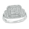 Thumbnail Image 0 of 0.45 CT. T.W. Diamond Square Composite Frame Ring in Sterling Silver