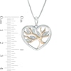 Thumbnail Image 2 of 0.04 CT. T.W. Diamond Tree Heart Pendant in Sterling Silver and 14K Gold