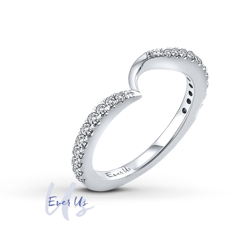 Main Image 2 of Ever Us™ 0.25 CT. T.W. Diamond Contour Band in 14K White Gold