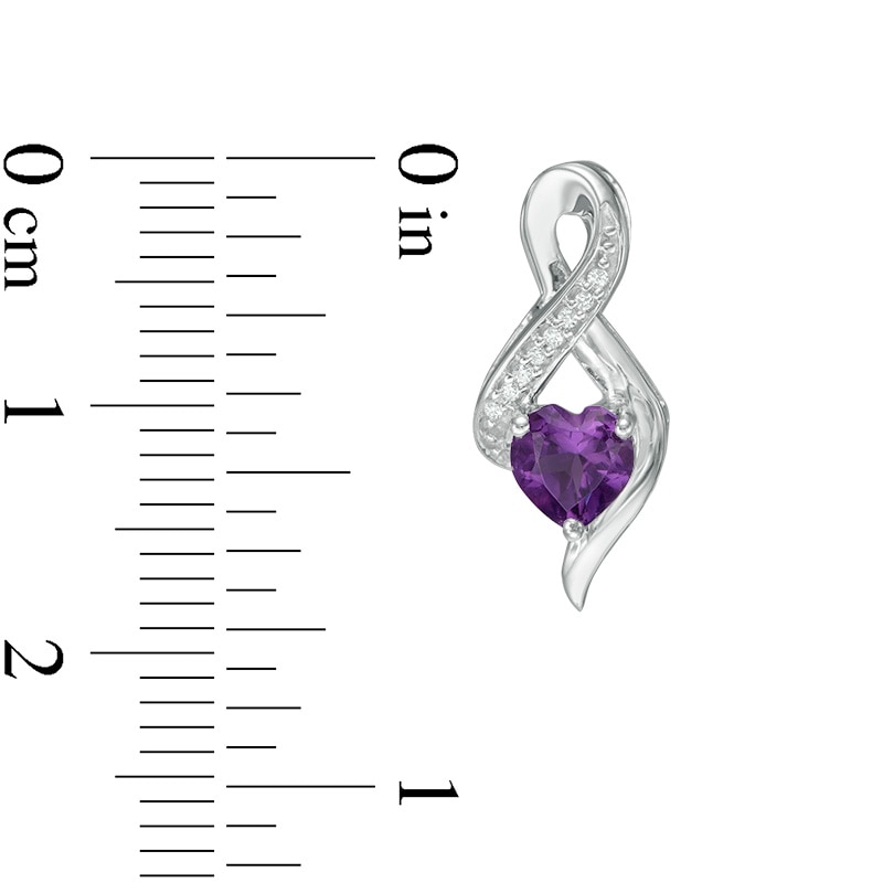Main Image 2 of 5.0mm Heart-Shaped Amethyst and Diamond Accent Infinity Drop Earrings in 10K White Gold
