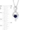 Thumbnail Image 1 of 6.5mm Heart-Shaped Lab-Created Blue Sapphire and Diamond Accent Infinity Pendant in 10K White Gold
