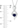 Thumbnail Image 1 of 6.5mm Heart-Shaped Lab-Created Blue Sapphire and Diamond Accent Infinity Pendant in 10K White Gold