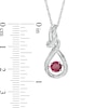 Thumbnail Image 1 of Unstoppable Love™ 4.3mm Lab-Created Ruby and Diamond Accent Cascading Teardrop Pendant in Sterling Silver