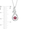 Unstoppable Love™ 4.3mm Lab-Created Ruby and Diamond Accent Cascading Teardrop Pendant in Sterling Silver
