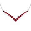Thumbnail Image 1 of Lab-Created Ruby Graduated Chevron Necklace in 10K White Gold