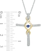Thumbnail Image 1 of Unstoppable Love™ Lab-Created Blue Sapphire and 0.12 CT. T.W. Diamond Pendant in Sterling Silver and 10K Gold