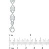 Lab-Created White Sapphire and 0.09 CT. T.W. Diamond Oval Link Bracelet in Sterling Silver - 7.5"