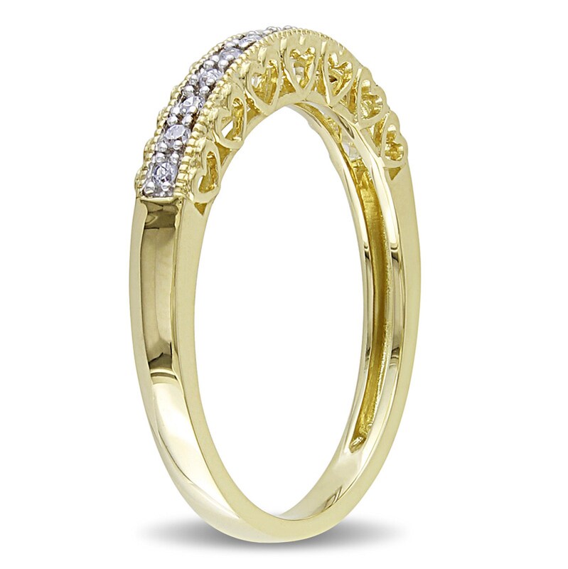 Main Image 2 of Diamond Accent Vintage-Style Heart Cutout Anniversary Band in 10K Gold