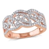 Thumbnail Image 1 of 0.20 CT. T.W. Diamond Cutout Wave Ring in Rose Rhodium Sterling Silver