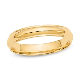 Ladies' 4.0mm Stepped Edge Wedding Band in 14K Gold