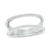 Thumbnail Image 1 of 0.10 CT. T.W. Diamond Open Two Tier Ring in Sterling Silver