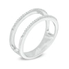 Thumbnail Image 2 of 0.10 CT. T.W. Diamond Open Two Tier Ring in Sterling Silver