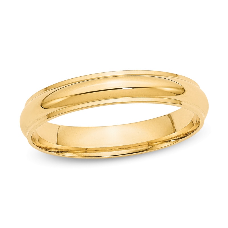 Men's 4.0mm Stepped Edge Wedding Band in 14K Gold