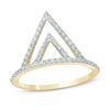 Thumbnail Image 0 of 0.15 CT. T.W. Diamond Double Triangle Ring in 10K Gold