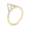 Thumbnail Image 1 of 0.15 CT. T.W. Diamond Double Triangle Ring in 10K Gold