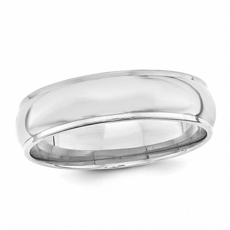 Men's 6.0mm Wedding Band in 14K White Gold