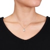 Thumbnail Image 2 of 8.0-8.5mm Freshwater Cultured Pearl and Diamond Accent Loop Pendant in 10K White Gold-17"
