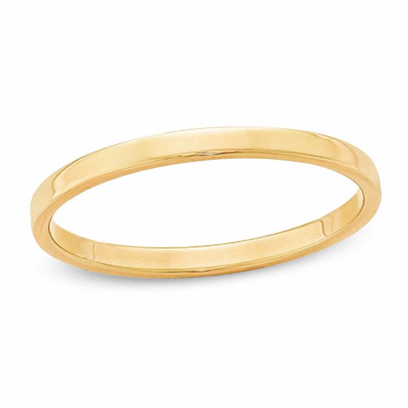 Ladies' 2.0mm Flat Square-Edged Wedding Band in 14K Gold|Peoples Jewellers