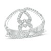 Thumbnail Image 1 of 0.23 CT. T.W. Diamond Open Double Heart Ring in Sterling Silver