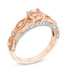 Thumbnail Image 3 of 6.0mm Morganite and 0.24 CT. T.W. Diamond Vintage-Style Bridal Set in 10K Rose Gold