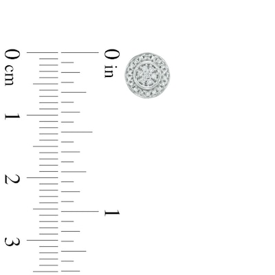 Diamond Accent Frame Pendant and Stud Earrings Set in Sterling Silver