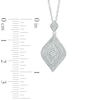 Diamond Accent Flame-Shaped Frame Pendant and Drop Earrings Set in Sterling Silver