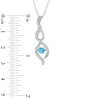 Unstoppable Love™ 4.0mm Swiss Blue Topaz and Lab-Created White Sapphire ...