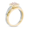 Thumbnail Image 1 of 0.45 CT. T.W. Princess-Cut Diamond Double Frame Bridal Set in 10K Tri-Tone Gold