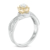 Thumbnail Image 1 of 0.23 CT. T.W. Diamond Frame Twist Promise Ring in Sterling Silver and 10K Gold