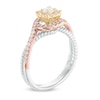 Thumbnail Image 1 of 0.36 CT. T.W. Diamond Layered Frame Swirl Engagement Ring in 10K Tri-Tone Gold