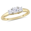 Thumbnail Image 0 of 4.0mm Lab-Created White Sapphire Three Stone Ring in 10K Gold