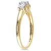 4.0mm Lab-Created White Sapphire Three Stone Ring in 10K Gold