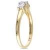 Thumbnail Image 2 of 4.0mm Lab-Created White Sapphire Three Stone Ring in 10K Gold