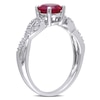 Thumbnail Image 1 of 6.0mm Lab-Created Ruby and Diamond Accent Twist Ring in 10K White Gold