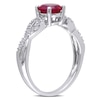 6.0mm Lab-Created Ruby and Diamond Accent Twist Ring in 10K White Gold