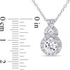 6.5mm Lab-Created White Sapphire Teardrop Frame Pendant in Sterling Silver