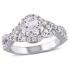 Thumbnail Image 1 of 6.5mm Lab-Created White Sapphire Twist Frame Ring in Sterling Silver