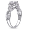 Thumbnail Image 3 of 6.5mm Lab-Created White Sapphire Twist Frame Ring in Sterling Silver