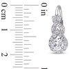 5.0mm Lab-Created White Sapphire Frame Teardrop Earrings in Sterling Silver