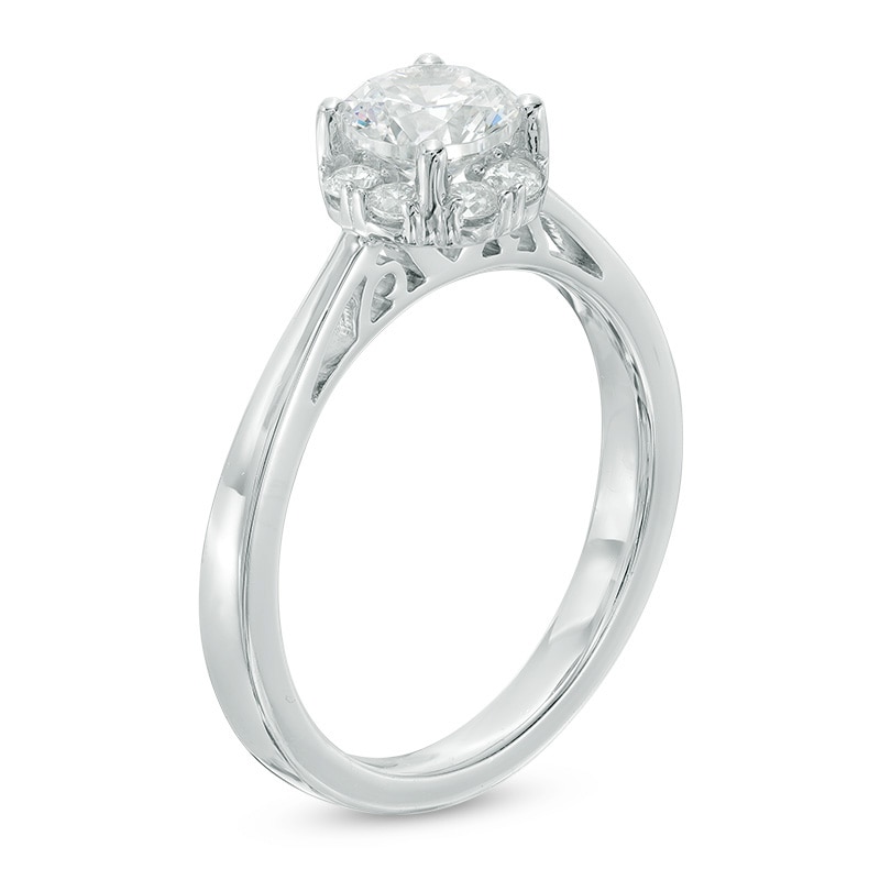 1.00 CT. T.W. Certified Canadian Diamond Frame Engagement Ring in 14K White Gold (I/I1)