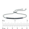 Thumbnail Image 2 of Black Spinel Bar Bolo Bracelet in Sterling Silver - 9.0"