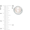 Thumbnail Image 2 of 8.0mm Button Freshwater Cultured Pearl and Diamond Accent Swirl Frame Stud Earrings in Sterling Silver