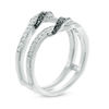 Thumbnail Image 2 of 0.30 CT. T.W. Enhanced Black and White Diamond Bypass Crossover Solitaire Enhancer in 10K White Gold