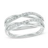 Thumbnail Image 1 of 0.23 CT. T.W. Diamond Double Crossover Solitaire Enhancer in 10K White Gold
